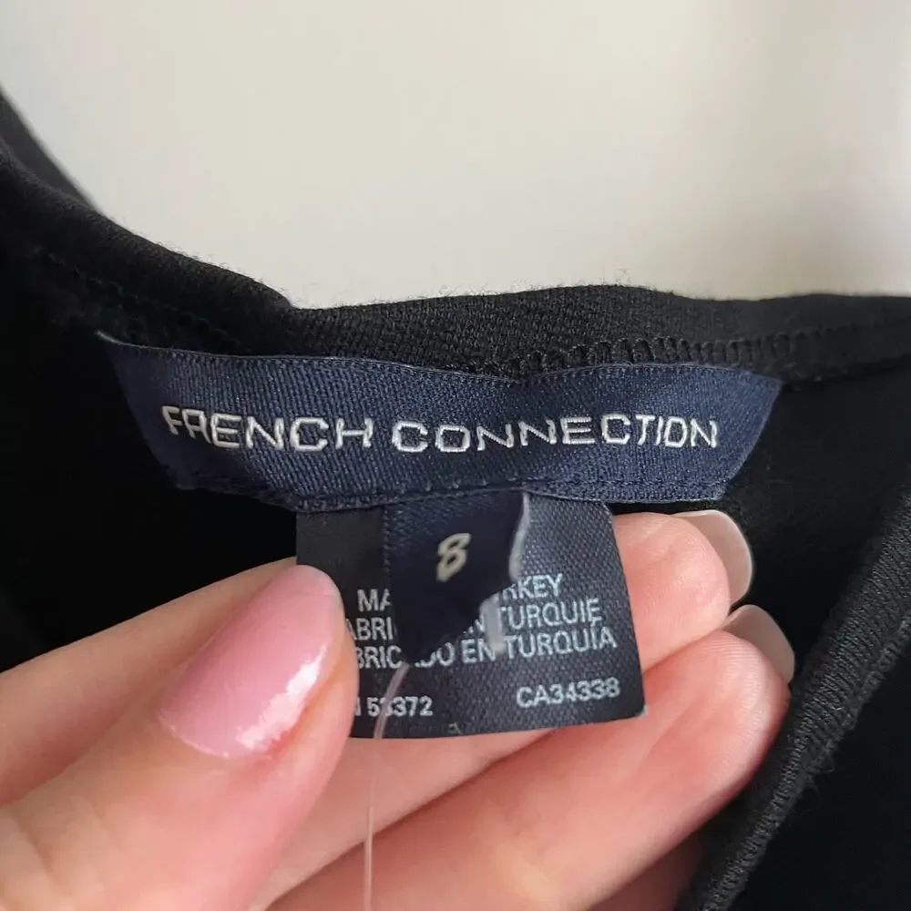 NWT French Connection LBD One Shoulder Mini Bow Dress Sz 8